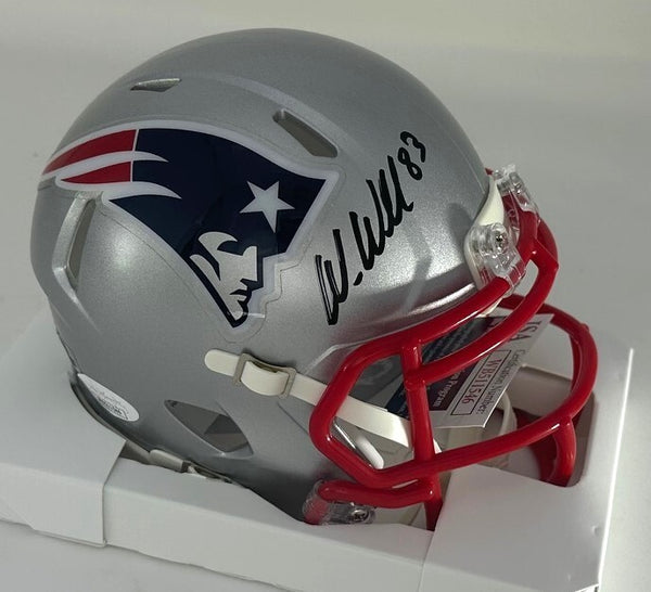 Patriots SB Champ WES WELKER Signed Riddell Speed Mini Helmet AUTO - JAS