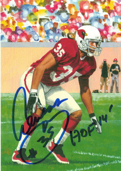 Aeneas Williams Autographed Arizona Cardinals Goal Line Art Card Blue HOF 13824