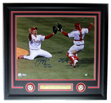 Brad Lidge/Carlos Ruiz Phillies Signed 16x20 Photo 2008 World Series Framed PSA
