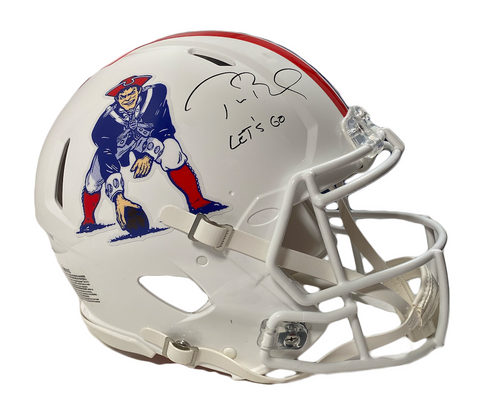 Tom Brady Autographed "Let's Go" Authentic Patriots TB Helmet Fanatics LE 12