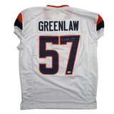 Autographed/Signed Dre Greenlaw Denver White Pro Cut Football Jersey Beckett COA