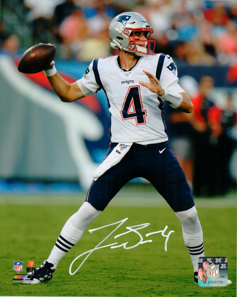 Jarrett Stidham New England Patriots Signed 8x10 Photo Rookie Passing JSA