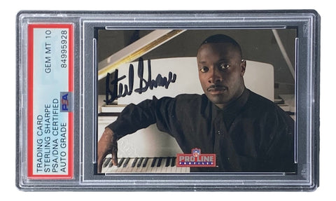 Sterling Sharpe Signed Packers 1992 Pro Line Profiles Trading Card PSA/DNA Gem