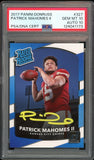 2017 Panini Donruss Rated Rookie Patrick Mahomes RC PSA 10/10 Auto GEM MINT