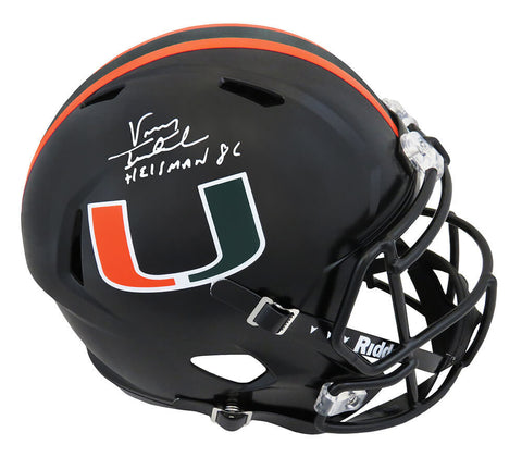 Vinny Testaverde Signed Miami Black Riddell FS Speed Rep Helmet w/Heisman SS COA