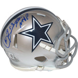 Larry Brown Signed Dallas Cowboys Mini Helmet Insc. Beckett 42830