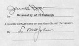 Lynn St. John HOF Signed 1940 Contract Ohio State & Pitt JSA 198963