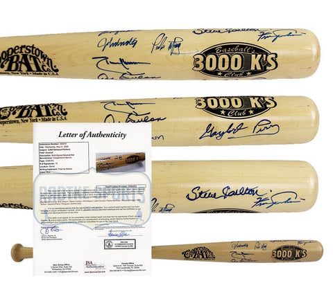 Bob Gibson, Steve Carlton Multi-Signed Cooperstown 3000's Blonde MLB Bat/10 Sigs