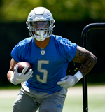 David Montgomery Signed 35x43 Framed Detroit Lions Jersey (Beckett) Iowa St. R.B