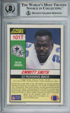 Emmitt Smith Autographed 1990 Score #101T Rookie Card Beckett Slab 37614