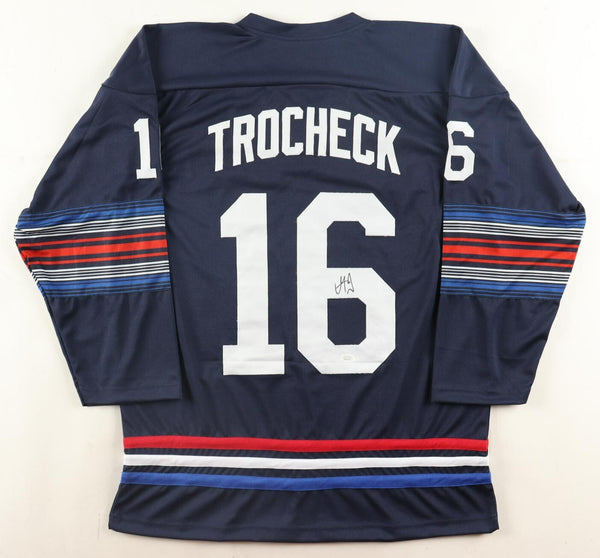 Vincent Trocheck Signed New York Rangers Throwback Jersey (Beckett)2024 All Star