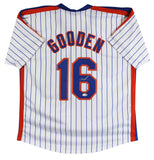 Doc Gooden Authentic Signed White Pinstripe Pro Style Jersey JSA Witness