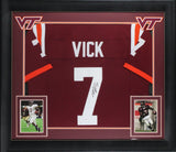 Virginia Tech Michael Vick Authentic Signed Maroon Framed Jersey JSA Witness
