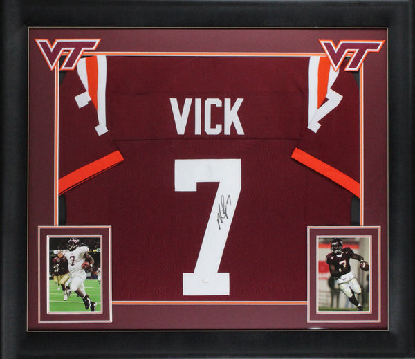Virginia Tech Michael Vick Authentic Signed Maroon Framed Jersey JSA W –  Super Sports Center
