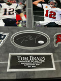Tom Brady Signed Autographed Cut Framed to 22.5x22.5 Patriots Buccaneers JSA