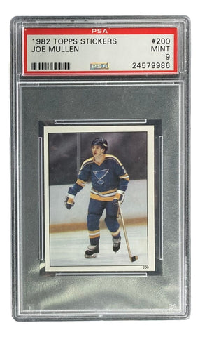 Joe Mullen St. Louis Blues 1982 Topps Stickers #200 Rookie Card PSA/DNA Mint 9