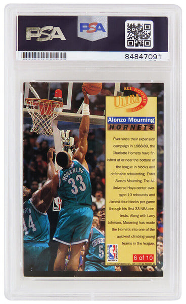 Alonzo Mourning Signed 1992-93 Fleer Ultra Rookie Series Card #6