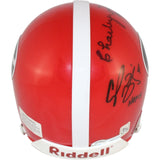 Terrell Davis Champ Bailey Charley Trippi Signed Georgia Mini Helmet BAS 52748