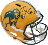 Trey Lance Auto North Dakota State Bison Yellow Full Size Rep Spd Helmet Beckett