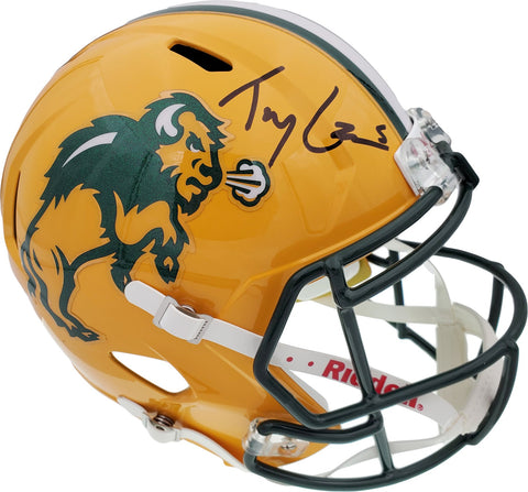 Trey Lance Auto North Dakota State Bison Yellow Full Size Rep Spd Helmet Beckett