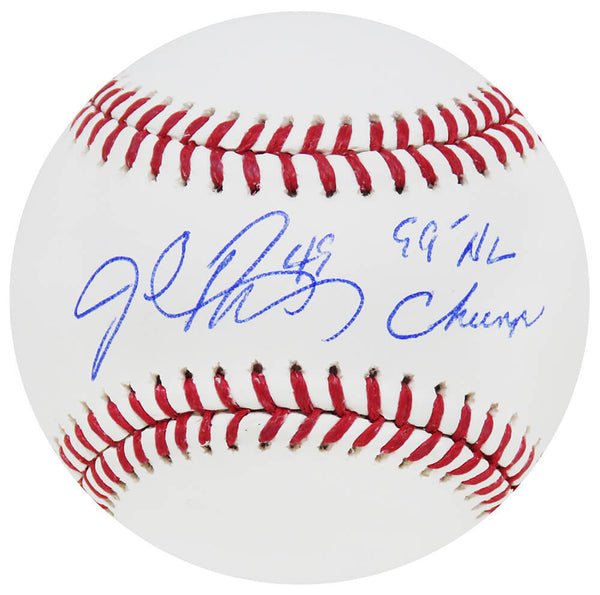 John Rocker Signed Rawlings Official MLB Baseball w/99 NL Champs (SCHWARTZ COA)