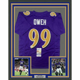 FRAMED Autographed/Signed ODAFE OWEH 33x42 Baltimore Color Rush Jersey JSA COA