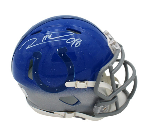 Robert Mathis Signed Indianapolis Colts Speed Custom Fade NFL Mini Helmet