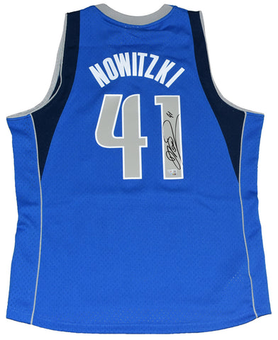 DIRK NOWITZKI SIGNED DALLAS MAVERICKS #41 MITCHELL & NESS JERSEY FANATICS