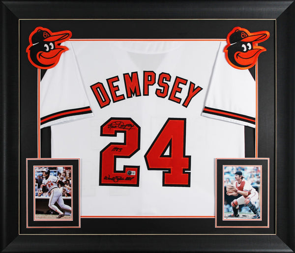 Rick Dempsey "1983 WS MVP" Signed White Pro Style Framed Jersey BAS Witnessed