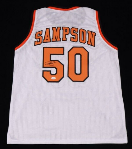 Ralph Sampson Signed Virginia Cavaliers Jersey (JSA COA) Rockets / HOF Center