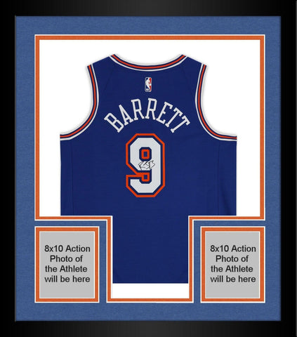 Framed RJ Barrett New York Knicks Signed Jordan Brand Statement Swingman Jersey
