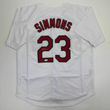 Autographed/Signed Ted Simmons St. Louis White Baseball Jersey JSA COA