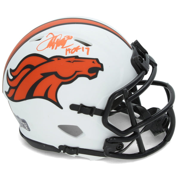 Terrell Davis Autographed "HOF 17" Broncos Speed Mini Lunar Helmet Radtke