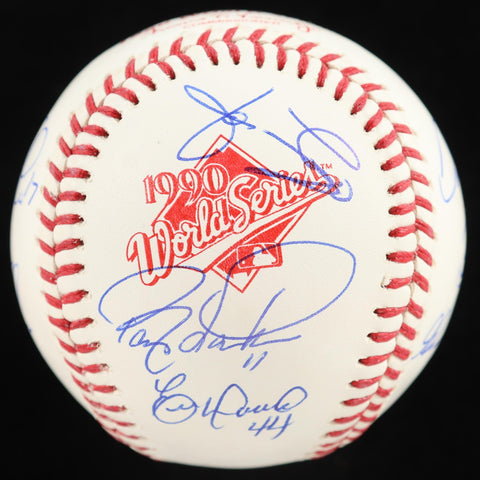1990 World Series Cincinnati Reds Team Signed Baseball by 8 B. Larkin & E. Davis