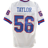 Lawrence Taylor Autographed Pro Style XL White Jersey Beckett Witness 49739
