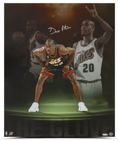 Gary Payton Autographed Supersonics "The Glove" 20" x 24" Photo UDA