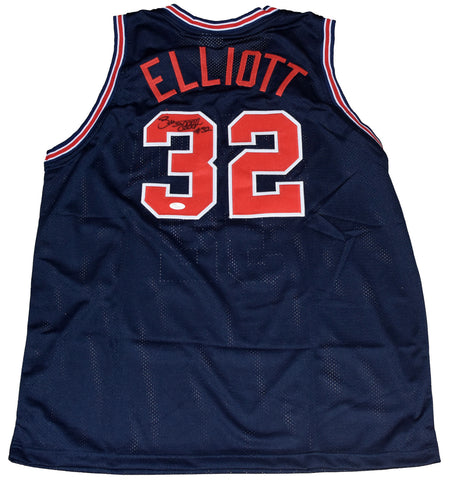 SEAN ELLIOTT SIGNED ARIZONA WILDCATS #32 NAVY BASKETBALL JERSEY JSA