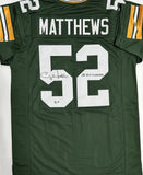 CLAY MATTHEWS Signed Replica Green Jersey w/ XLV Script- Green Bay Packers - BAS