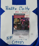 John Mackey HOF Signed/Inscr Baltimore Colts Blue Football Jersey JSA 161110