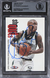 Timberwolves Stephon Marbury Signed 1998 Hoops Shout Outs #17 Card BAS Slabbed