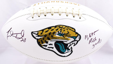 Fred Taylor Autographed Jaguars Logo Football w/11,698 yds. -Beckett W Hologram