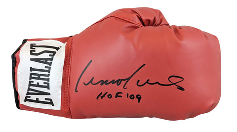 Lennox Lewis "HOF 09" Signed Red Right Hand Everlast Boxing Glove BAS Witnessed