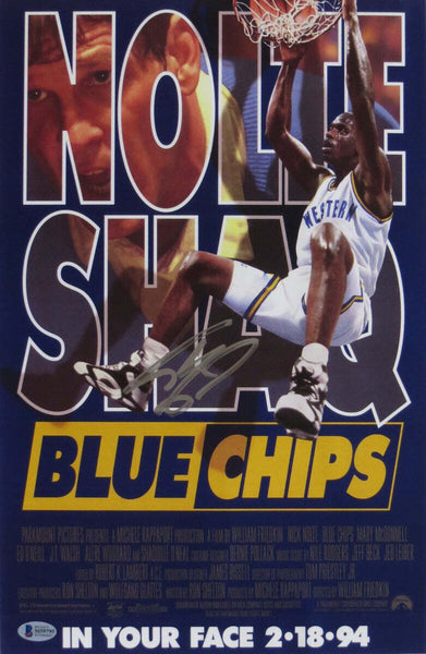 Shaquille O'Neal Autographed Blue Chips Movie Poster Beckett Witnessed