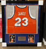 Lebron James Signed Autographed Orange Throwback Cavs Jersey Framed Upper Deck
