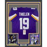 FRAMED Autographed/Signed ADAM THIELEN 33x42 Minnesota Purple Jersey JSA COA