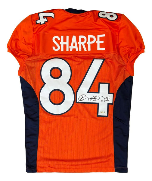 Shannon Sharpe Denver Signed Orange Pro-Cut Football Jersey BAS
