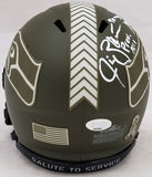 Steve Largent Jim Zorn Auto Seahawks Camo Speed Mini Helmet Salute To Service