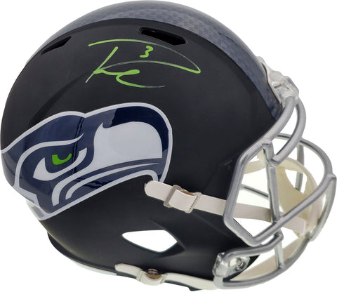 RUSSELL WILSON AUTOGRAPHED SEAHAWKS MATTE BLACK FULL SIZE HELMET GREEN RW 145844