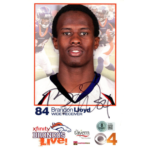 Brandon Lloyd Autographed/Signed Denver Broncos 5.5x8.5 Photo Beckett 59239