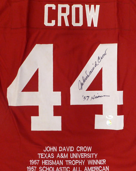 Texas A&M John David Crow Autographed Maroon Jersey "57 Heisman" JSA #W419527